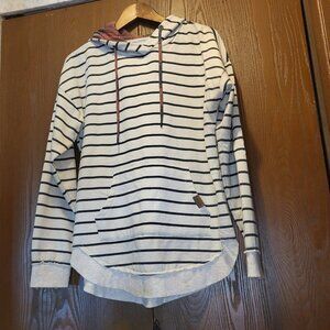 Striped multi-pattern hoodie